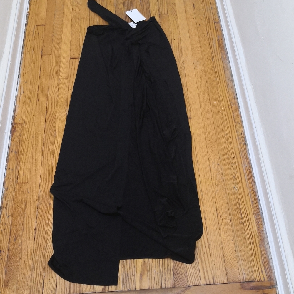 Rat & Boa Black Maxi Wrap Skirt with High Thigh Slit - Picture 5 of 6